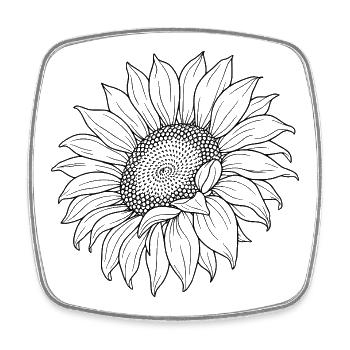 Sunflower Boho - Square fridge magnet - white - Front