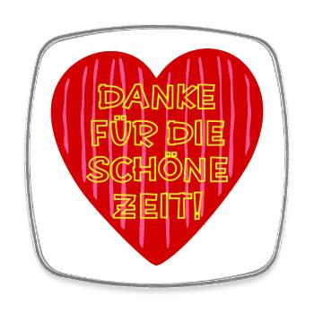 Danke Schöne Zeit - Viereckiger Kühlschrankmagnet - Weiß - Vorne