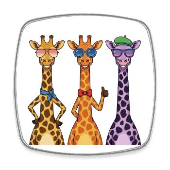 Funny Giraffe Sunglasses Shirt, Cute Animal Graphi - Square fridge magnet - white - Front