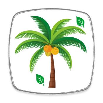 Tropical Palm Tree Colorful - Square fridge magnet - white - Front