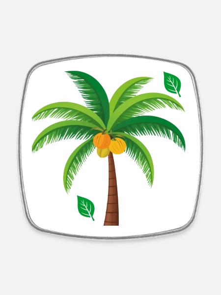 Tropical Palm Tree Colorful - Square fridge magnet - white