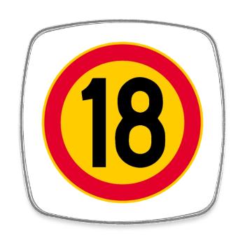 18th Birthday Age 18 Years Sign - Square fridge magnet - white - Front