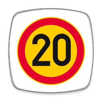 20th Birthday Age 20 Years Sign - Square fridge magnet - white - Front