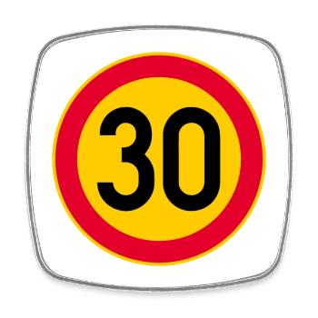 30th Birthday Speed Limit 30 Sign - Square fridge magnet - white - Front
