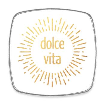 Dolce Vita Luxus Sonne exklusiv Lebensfreude Party - Viereckiger Kühlschrankmagnet - Weiß - Vorne