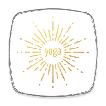 Yoga Sun Yogi Gold Sun Rays Luxury Meditates - Square fridge magnet - white - Front