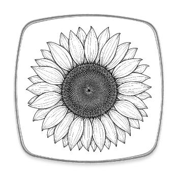 sunflower - Square fridge magnet - white - Front