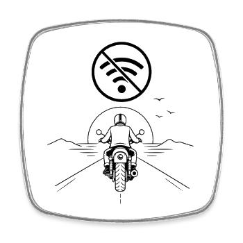 Freedom on two wheels - Square fridge magnet - white - Front