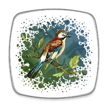 Colorful bird - Square fridge magnet - white - Front