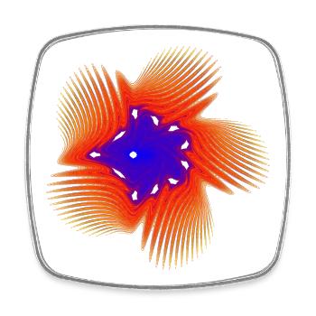 Chaos Coral – Math Art - Square fridge magnet - white - Front