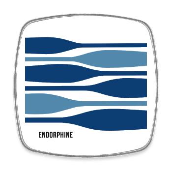 Endorphins – paddling with a good feeling - Square fridge magnet - white - Front
