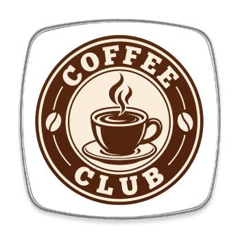 Coffee Club - Square fridge magnet - white - Front