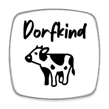 Dorfkind Kuh Landleben Bauernhof Design - Viereckiger Kühlschrankmagnet - Weiß - Vorne