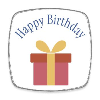HAPPY BIRTHDAY. HAPPY BIRTHDAY. ANNIVERSARY. - Square fridge magnet - white - Front
