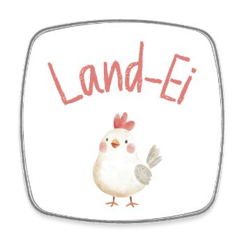 Country Bumpkin Chicken Country Life Village Kid - Square fridge magnet - white - Front