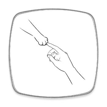 Patte et Main – Meilleures amies - Magnet carré - blanc - Devant