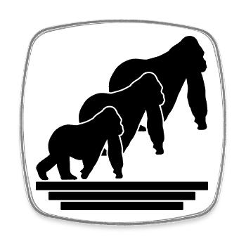Monkey Family - Square fridge magnet - white - Front