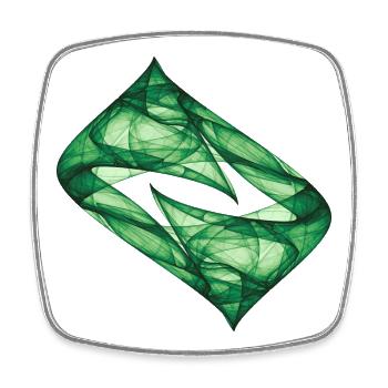 Dynamic Track - Nature - Chaos Art - Square fridge magnet - white - Front