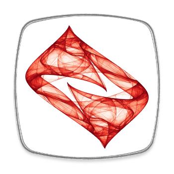 Piste dynamique - Rouge - Art du Chaos - Magnet carré - blanc - Devant