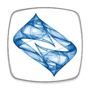 Piste dynamique - Bleu - Art du chaos - Magnet carré - blanc - Devant