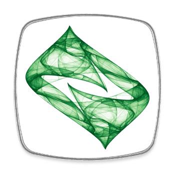 Dynamic Track - Green - Chaos Art - Square fridge magnet - white - Front