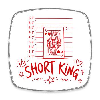 Short King - Square fridge magnet - white - Front