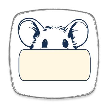 Name tag mouse - Square fridge magnet - white - Front