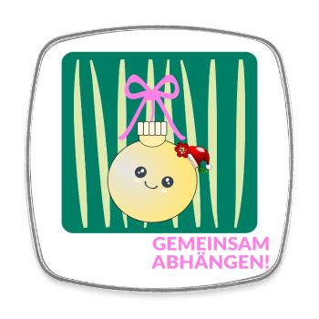 Weihnachten Weihnachtskugel Abhängen - Viereckiger Kühlschrankmagnet - Weiß - Vorne