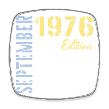 September 1976, 50th birthday - Square fridge magnet - white - Front