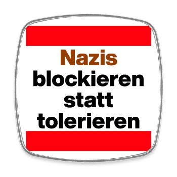 NAZIS BLOCKIEREN STATT TOLERIEREN, NO NZS, NO AFD - Viereckiger Kühlschrankmagnet - Weiß - Vorne