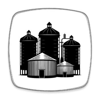 Grain Bins - Square fridge magnet - white - Front