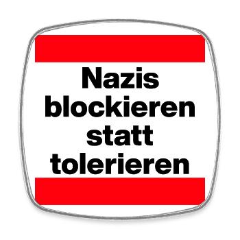 NAZIS BLOCKIEREN STATT TOLERIEREN, NO NZS, NO AFD - Viereckiger Kühlschrankmagnet - Weiß - Vorne