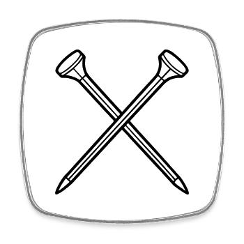 Golf tees - Square fridge magnet - white - Front