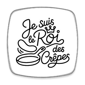 Je suis le Roi des Crêpes - Magnet carré - blanc - Devant