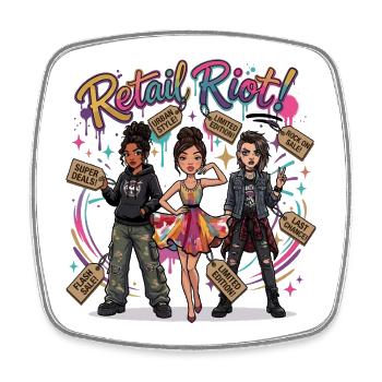 Retail Riot - Square fridge magnet - white - Front