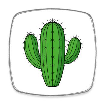 Green Columnar Cactus – Sweet Desert Plant - Square fridge magnet - white - Front
