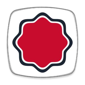Emblem Frame Red - Custom Text - Square fridge magnet - white - Front