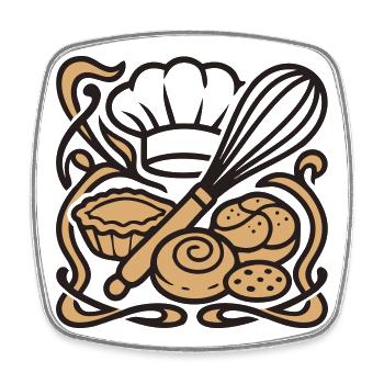 Whisk Baeckerhut Logo - Magnet carré - blanc - Devant