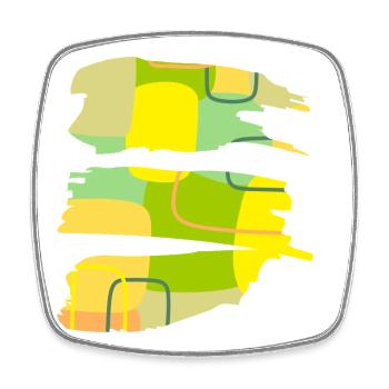 Casual Art - Abstract Color Shape Design - Square fridge magnet - white - Front