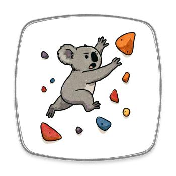Koala Bouldern Dyno – Kletter Sprung - Viereckiger Kühlschrankmagnet - Weiß - Vorne