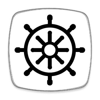Ruderboot - Viereckiger Kühlschrankmagnet - Weiß - Vorne