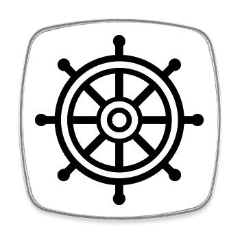 Ruderboot - Viereckiger Kühlschrankmagnet - Weiß - Vorne