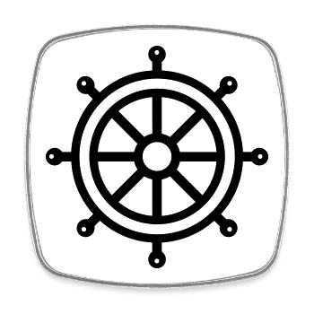 Rudder Nautical Boat - Square fridge magnet - white - Front