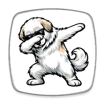 Taponage du chien de montagne des Pyrénées - Magnet carré - blanc - Devant