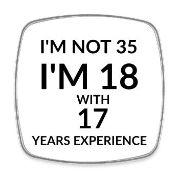 35 Birthday - Square fridge magnet - white - Front
