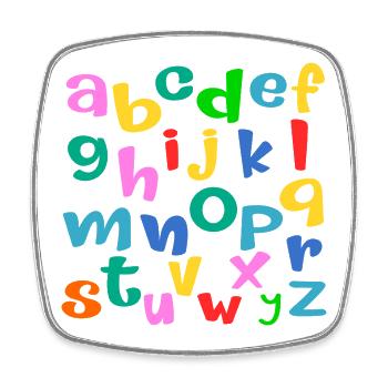 School Child ABC Letters - Square fridge magnet - white - Front