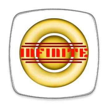 INFINITE Gold - Modern Emblems - Square fridge magnet - white - Front