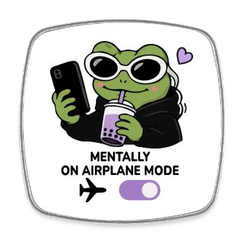 Lunettes de soleil esthétiques Gen Z Frog Boba Kawaii Drôle - Magnet carré - blanc - Devant