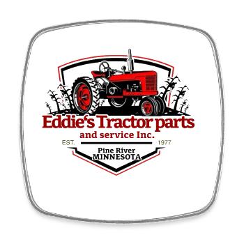 Logo des pièces de tracteur d’Eddie - Magnet carré - blanc - Devant
