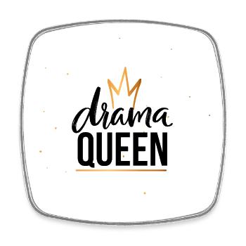 Ligne minimaliste Golden Crown - Magnet carré - blanc - Devant